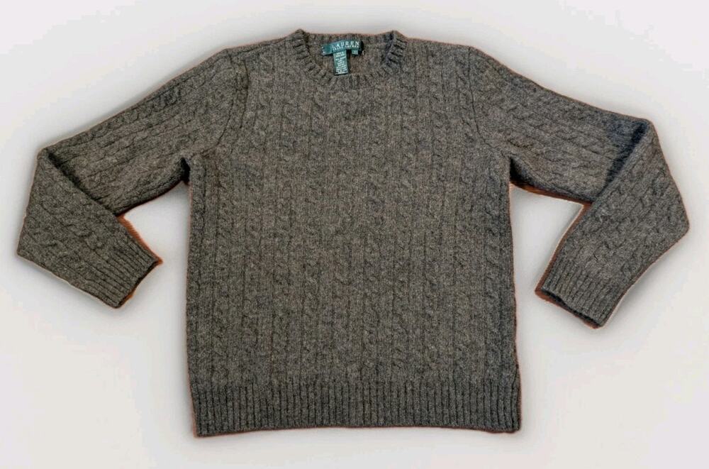 Lauren Ralph Lauren Sweater Womens S Merino Wool Angora Cable Knit